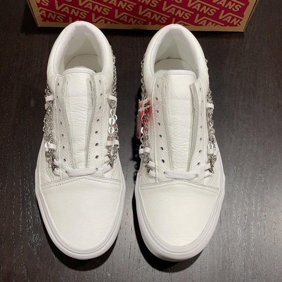 Vans Old Skool Platform Chain Leather True White - Picture 4 of 9